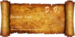 Dodek Ida névjegykártya